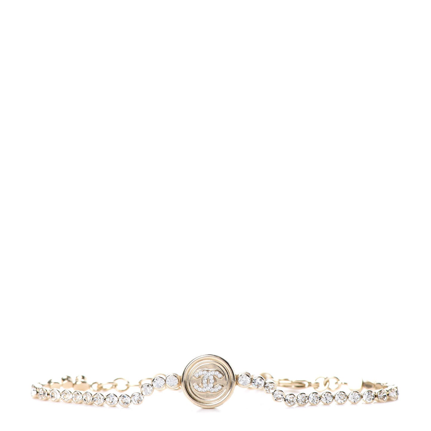 Crystal CC Chain Bracelet Gold