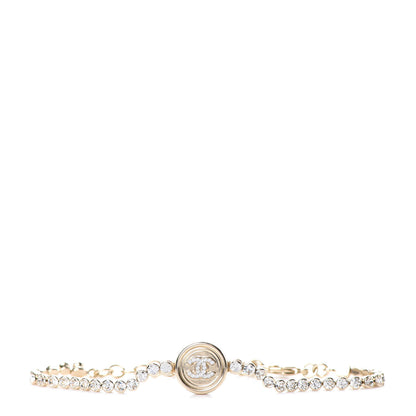 Chanel Crystal CC Chain Bracelet Gold 1 of 6
