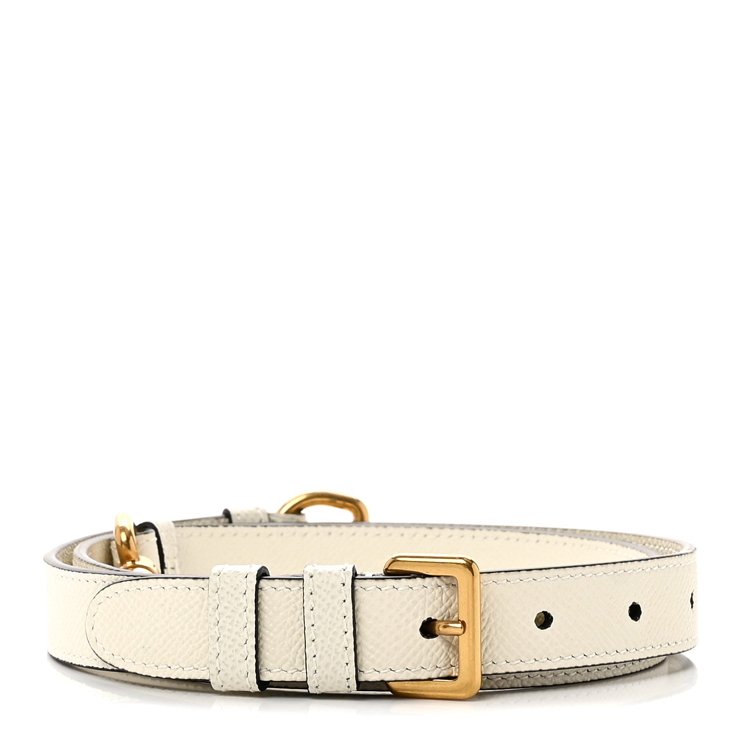Christian Dior Grained Calfskin Saddle Adjustable Shoulder Strap White 2 of 5