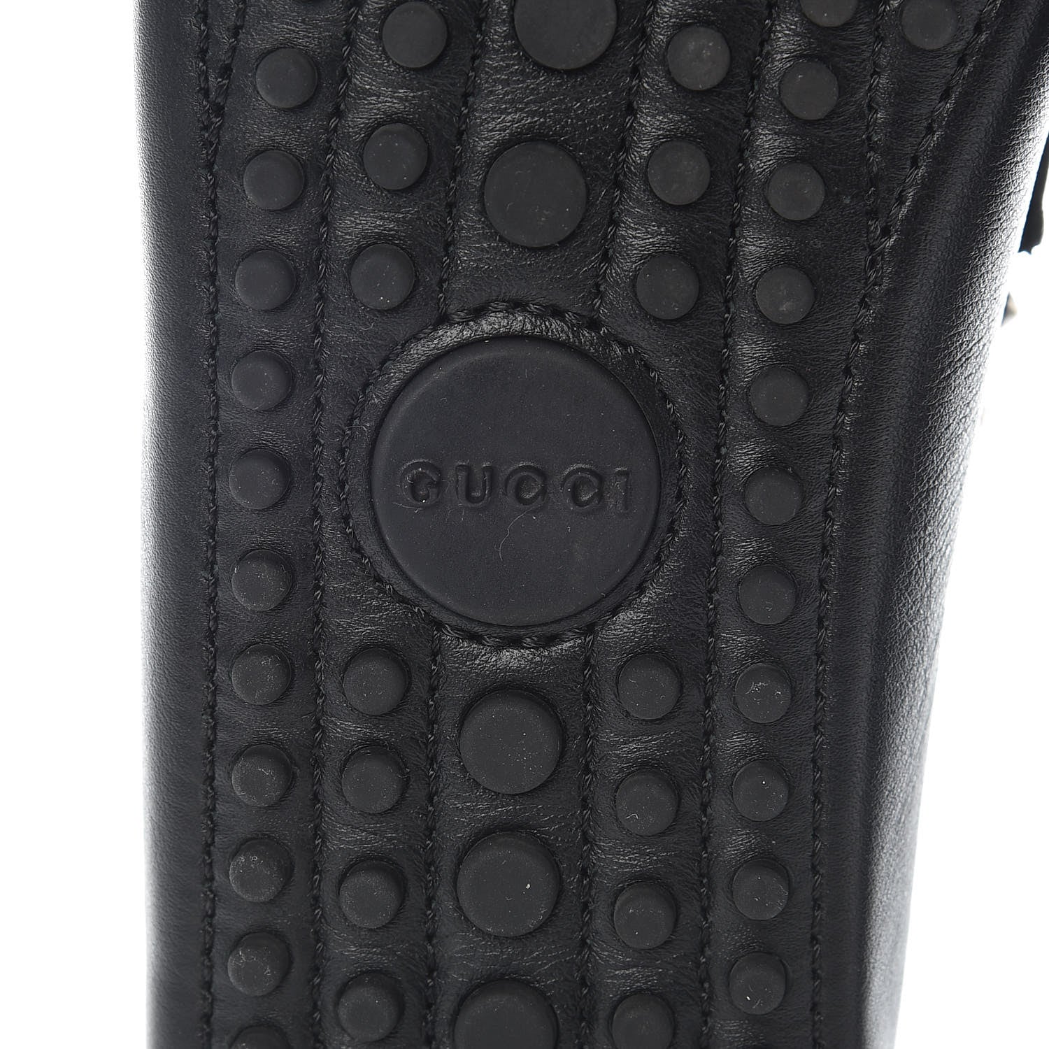 Gucci Calfskin Miro Soft Studded Womens Horsebit Driver Loafers 37 Black 8 of 12