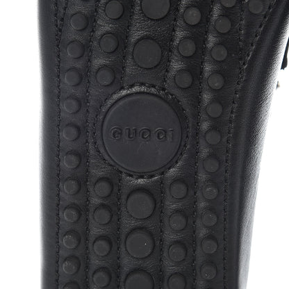 Gucci Calfskin Miro Soft Studded Womens Horsebit Driver Loafers 37 Black 8 of 12