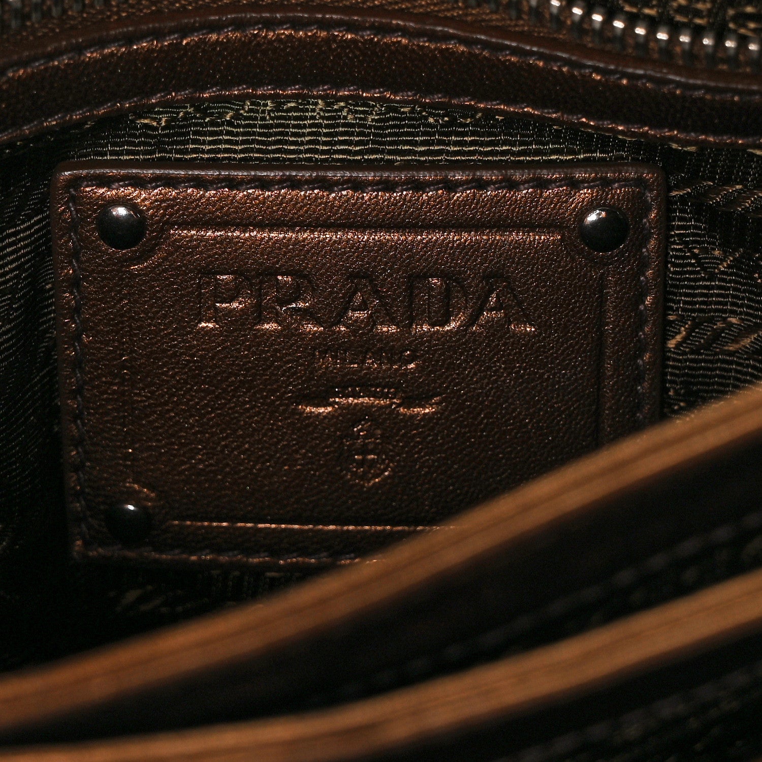 Prada Metallic Nappa Ruffle Shoulder Bag Rovere Mordore 6 of 9
