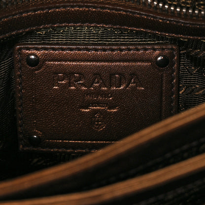 Prada Metallic Nappa Ruffle Shoulder Bag Rovere Mordore 6 of 9