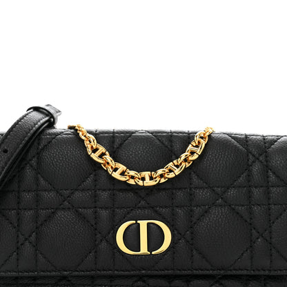 Christian Dior Supple Calfskin Cannage Caro Pouch with Chain Black 5 of 11