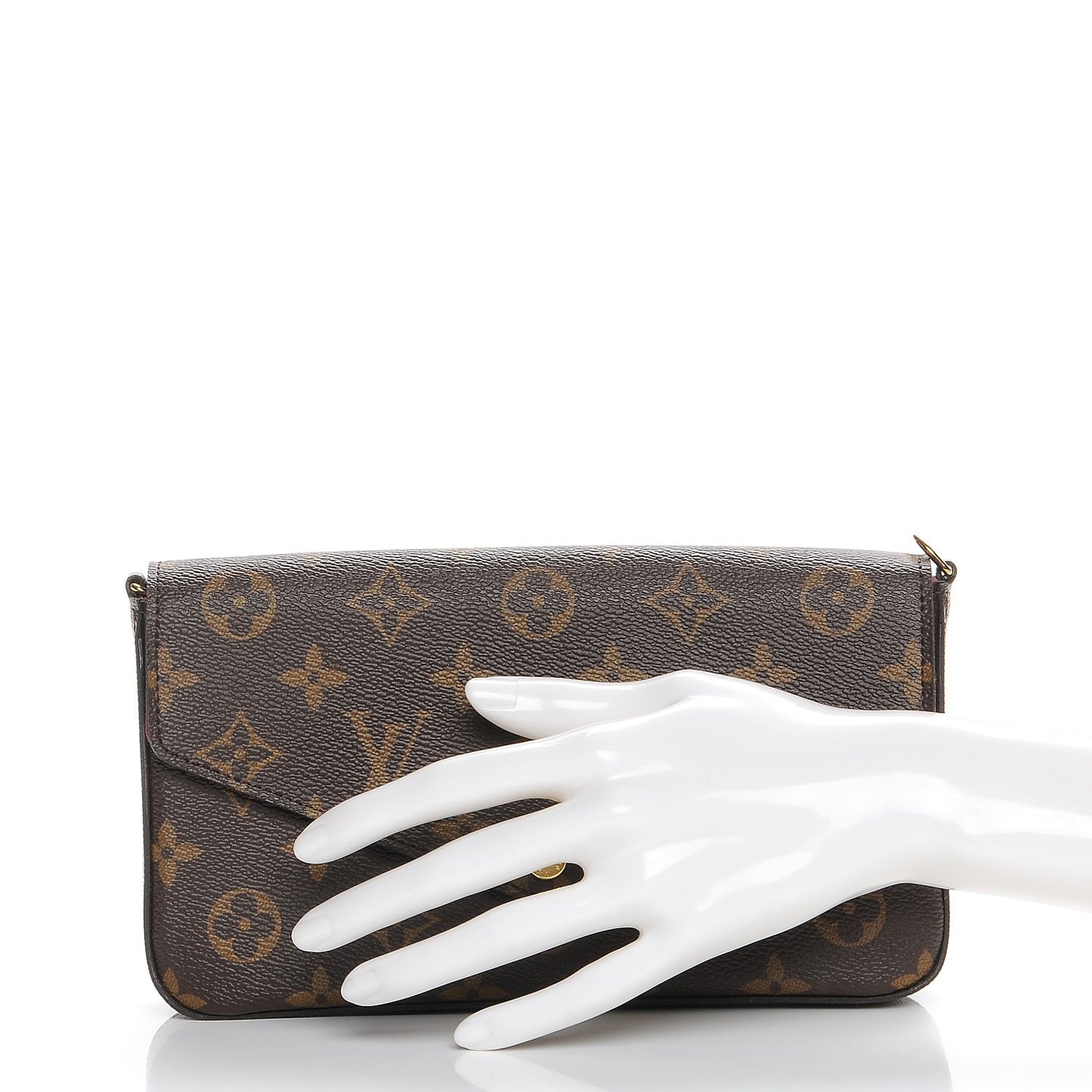 Monogram Pochette Felicie Chain Wallet Fuchsia