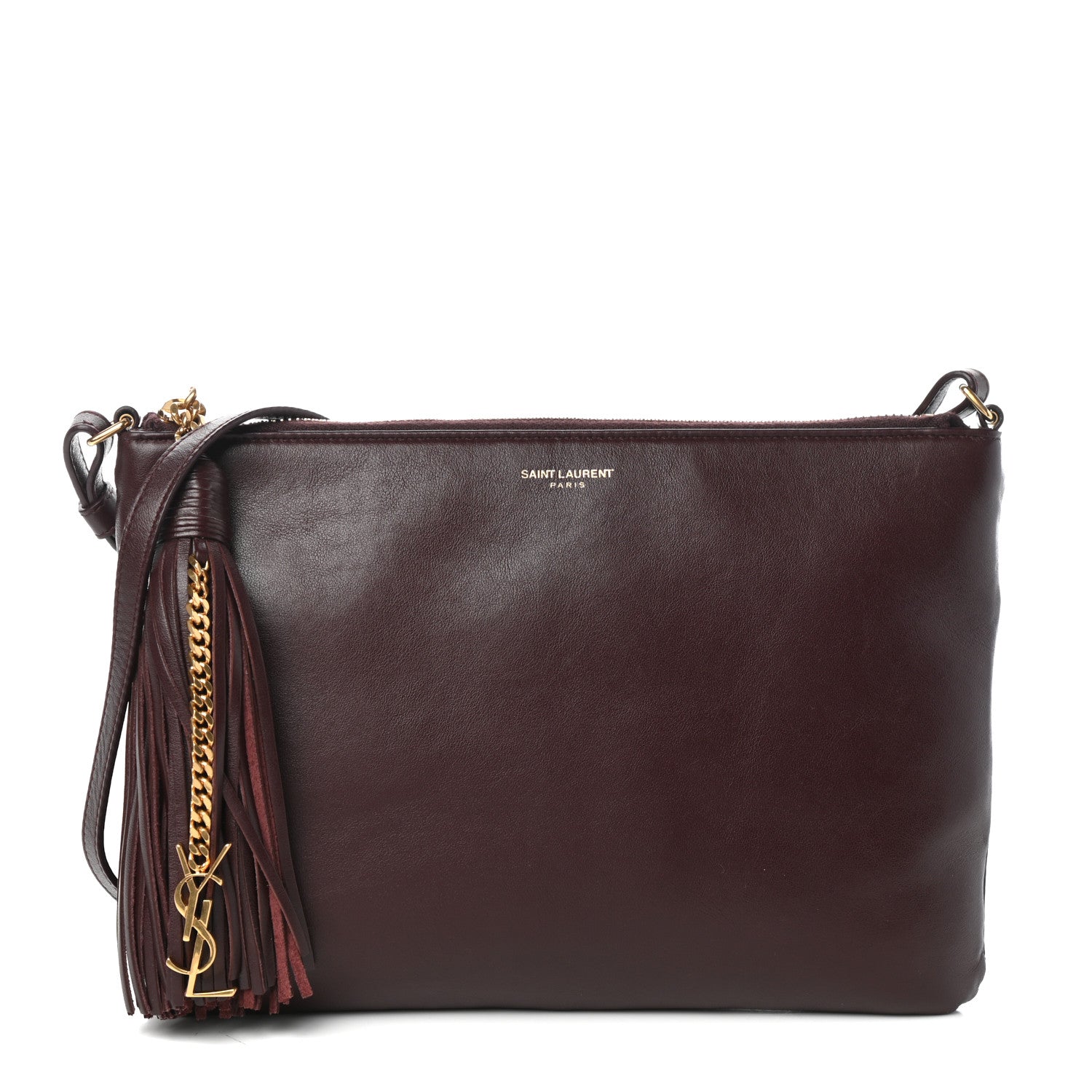 Saint Laurent Calfskin Teen Monogram Crossbody Bag Bordeaux 1 of 8