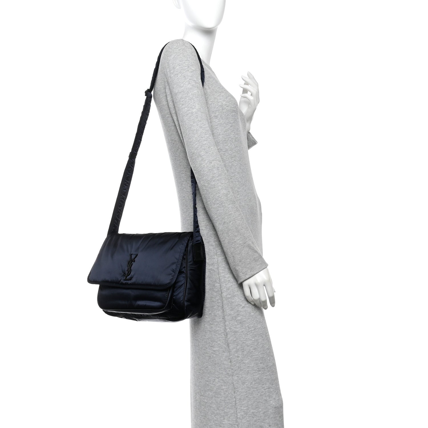 Saint Laurent Econyl Nylon Niki Messenger Blueberry Black 2 of 11