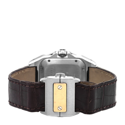 Cartier Stainless Steel 18K Pink Gold Alligator 33mm Santos 100 Automatic Watch 3 of 4