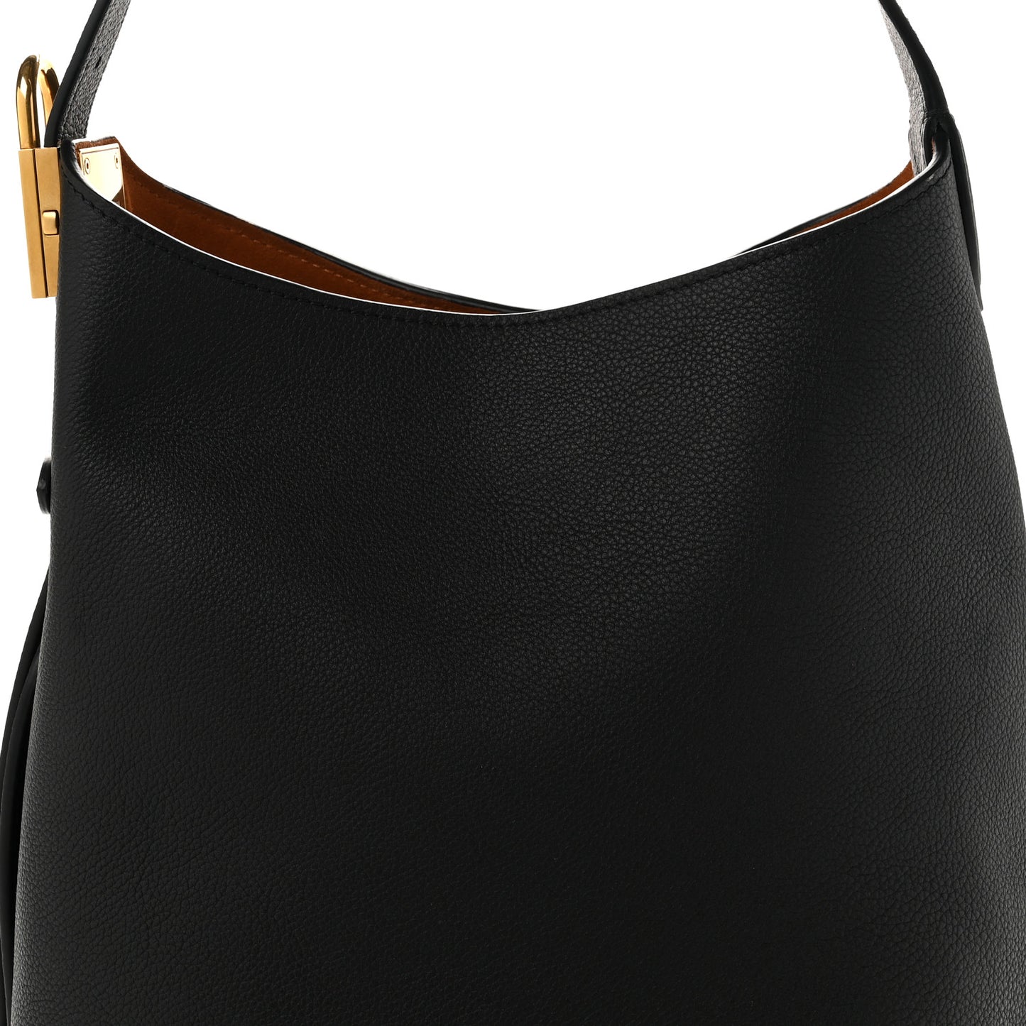 Grained Calfskin Low Key Hobo PM Black