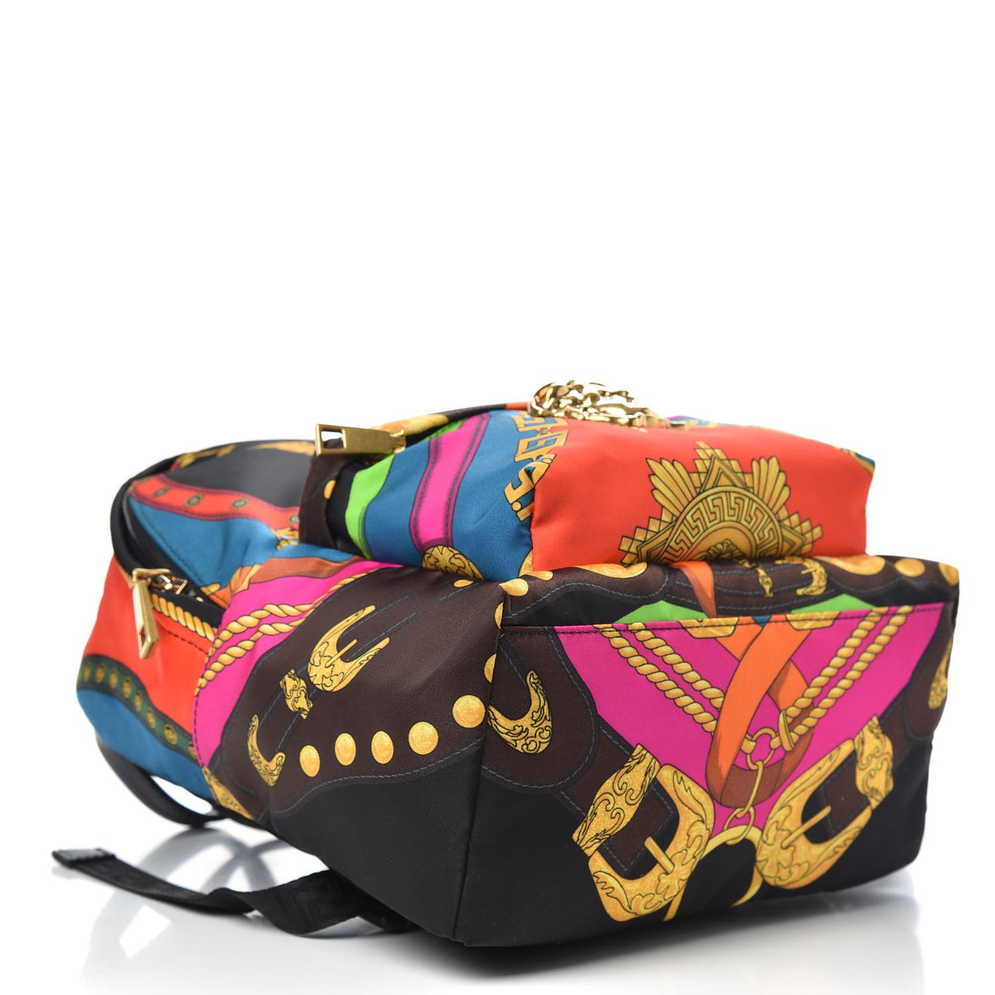 Nylon Palazzo Medusa Barocco Rodeo Print Backpack Black Multicolor