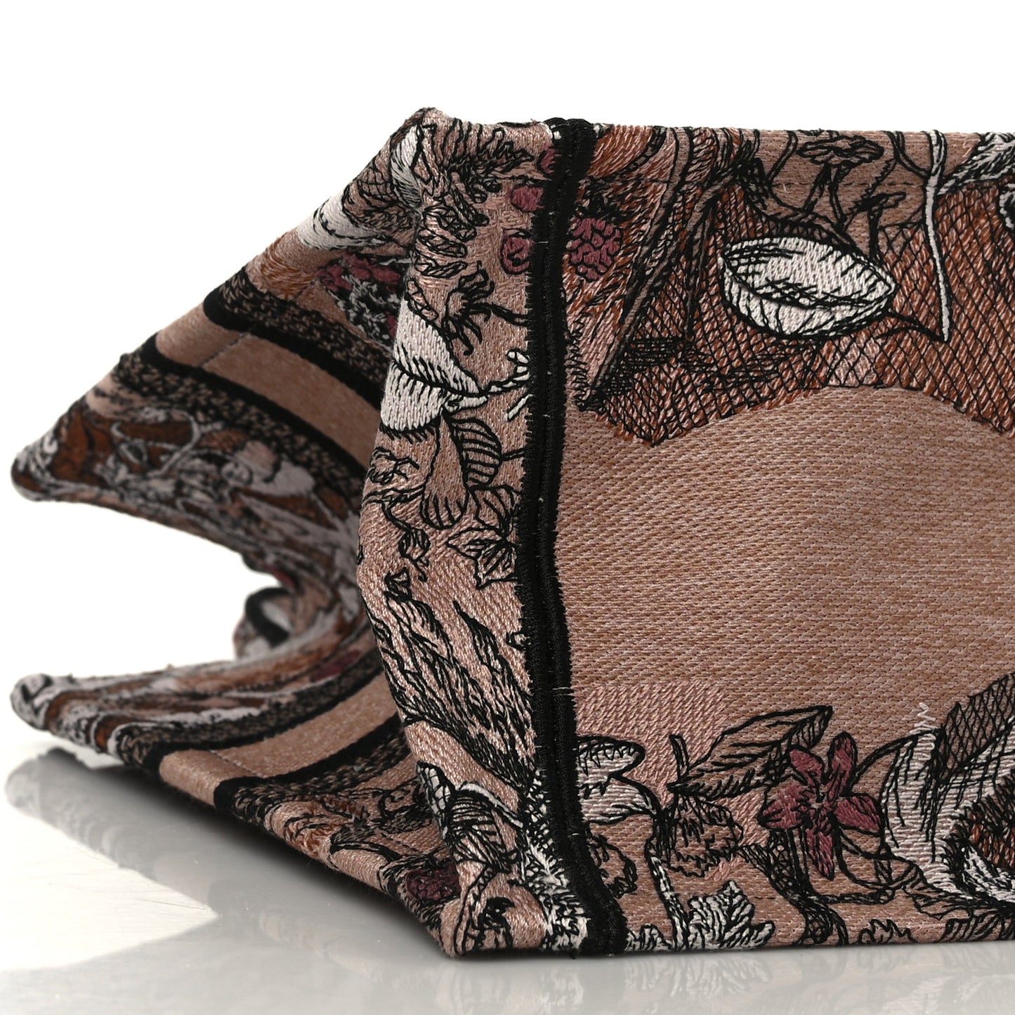 Canvas Embroidered Small Jardin Magique Book Tote Power Pink