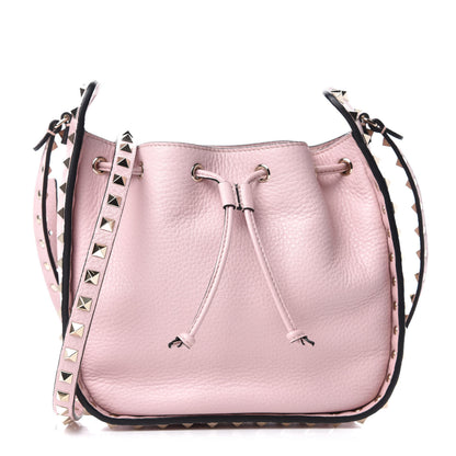 Valentino Garavani Alce Printed Calfskin Rockstud Bucket Bag Pink 1 of 9