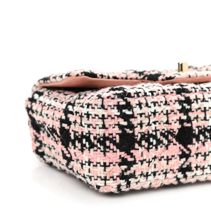 Chanel Tweed Quilted Mini Rectangular Flap Pink Black White 9 of 10