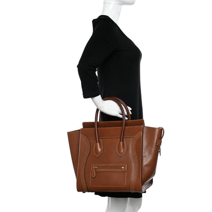 Celine Natural Calfskin Double Stitching Mini Luggage Tan 2 of 11