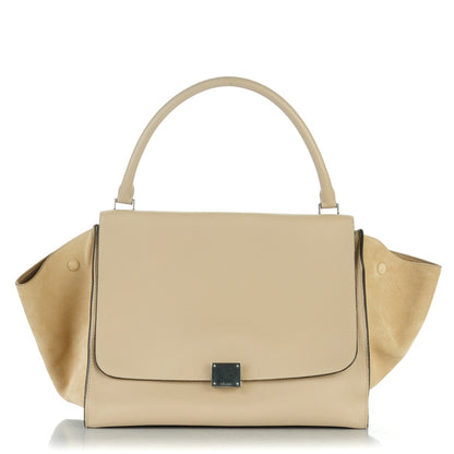 Celine Drummed Calfskin Suede Large Trapeze Dune 1 of 8