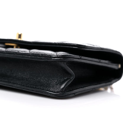 Chanel Shiny Lambskin Quilted Dynasty Wallet On Chain WOC Black 10 of 15