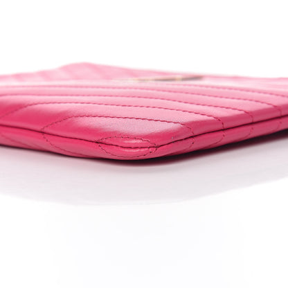 Saint Laurent Calfskin Matelasse Chevron Monogram A5 Wristlet Bubblegum 6 of 10