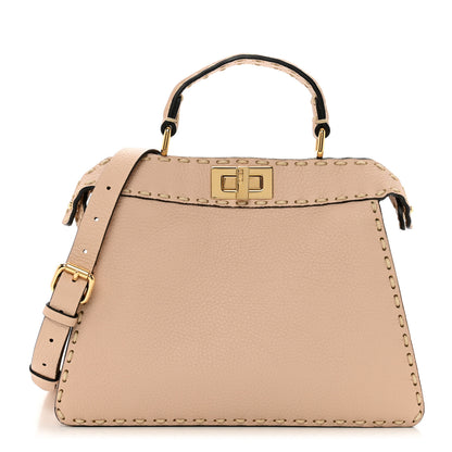 Fendi Cuoio Romano Selleria Chamois Small Peekaboo I SEE U Satchel Rosa Plaster 1 of 11