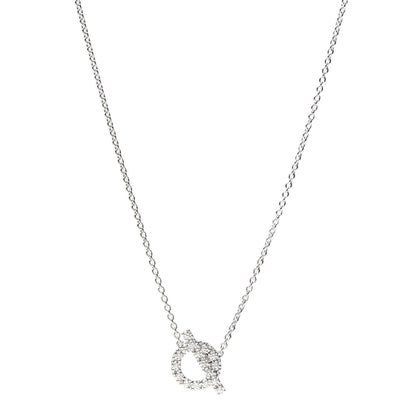 Hermes 18K White Gold Diamond Finesse Pendant Necklace 1 of 6