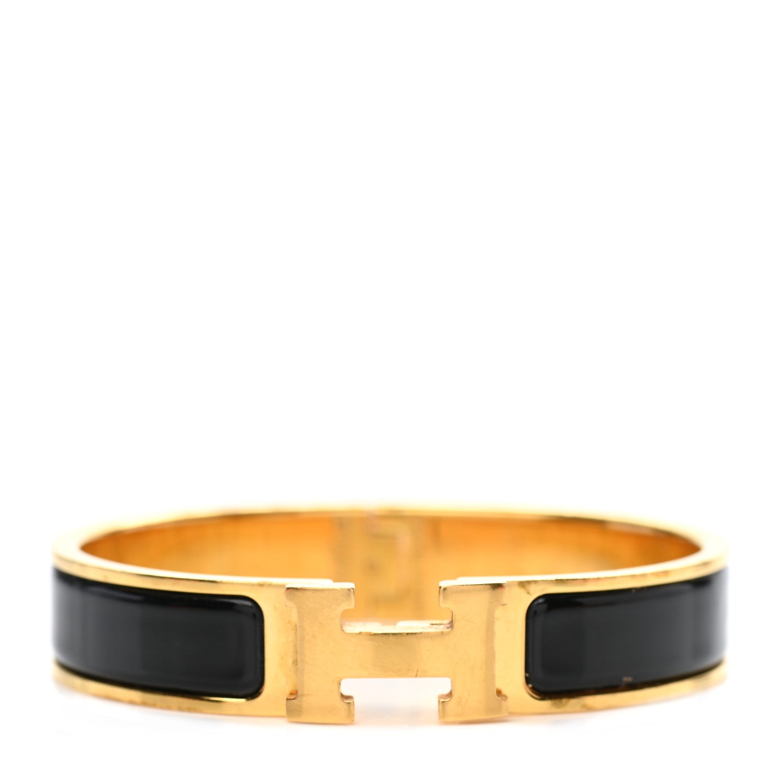 Hermes Enamel Narrow Clic Clac H Bracelet PM Black 1 of 9
