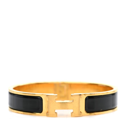 Hermes Enamel Narrow Clic Clac H Bracelet PM Black 1 of 9