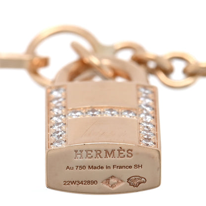 Hermes 18K Rose Gold Diamond Amulettes Cadenas Bracelet SH 3 of 3