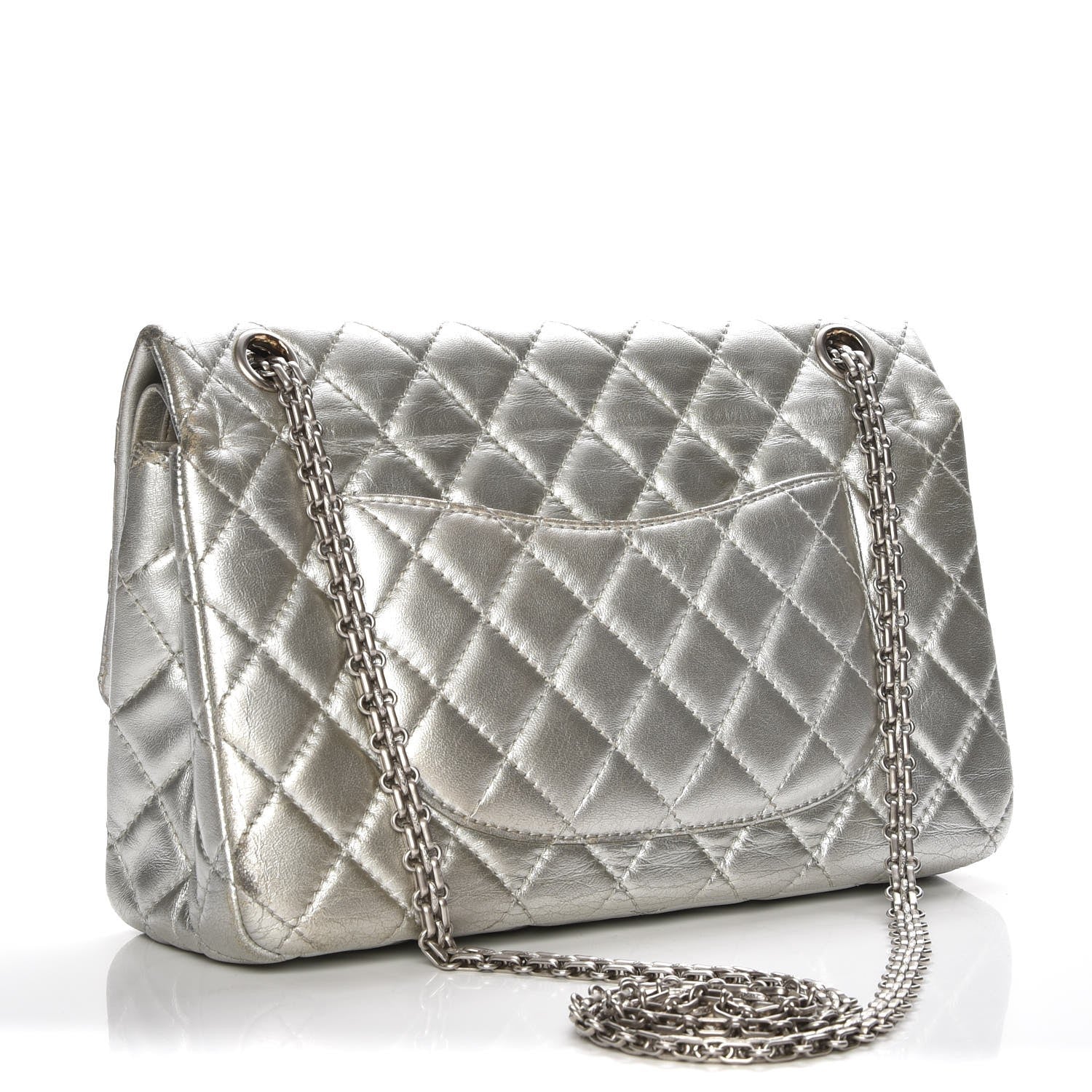 Chanel Metallic Aged Calfskin Quilted 2.55 Reissue 226 Flap Silver 4 of 11