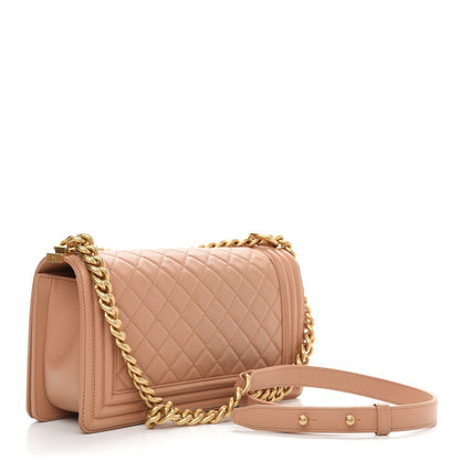 Chanel Calfskin Quilted Medium Boy Flap Light Brown 2 of 11