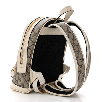 Gucci GG Supreme Monogram Textured Calfskin Web Small Ophidia Day Backpack Beige Ebony Mystic White 3 of 11