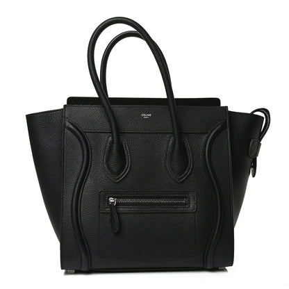 Celine Drummed Calfskin Micro Luggage Black 1 of 16