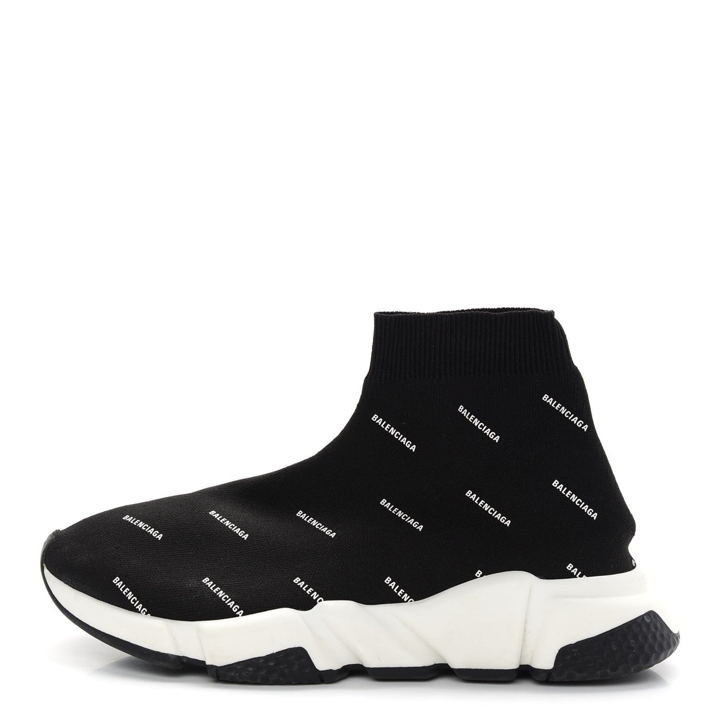 Neoprene Knit Allover Logo Womens Speed Sneakers 39 Black White