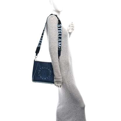 Stella McCartney Eco Alter Denim Perforated Logo Mini Crossbody Orion Blue 2 of 9