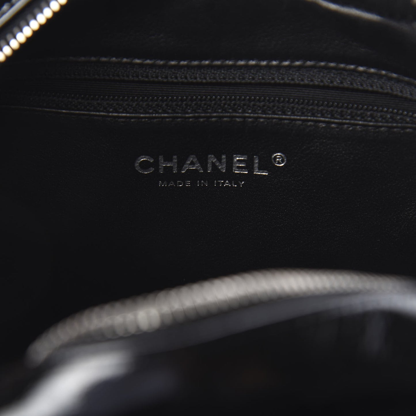 Patent Quilted Tote Black