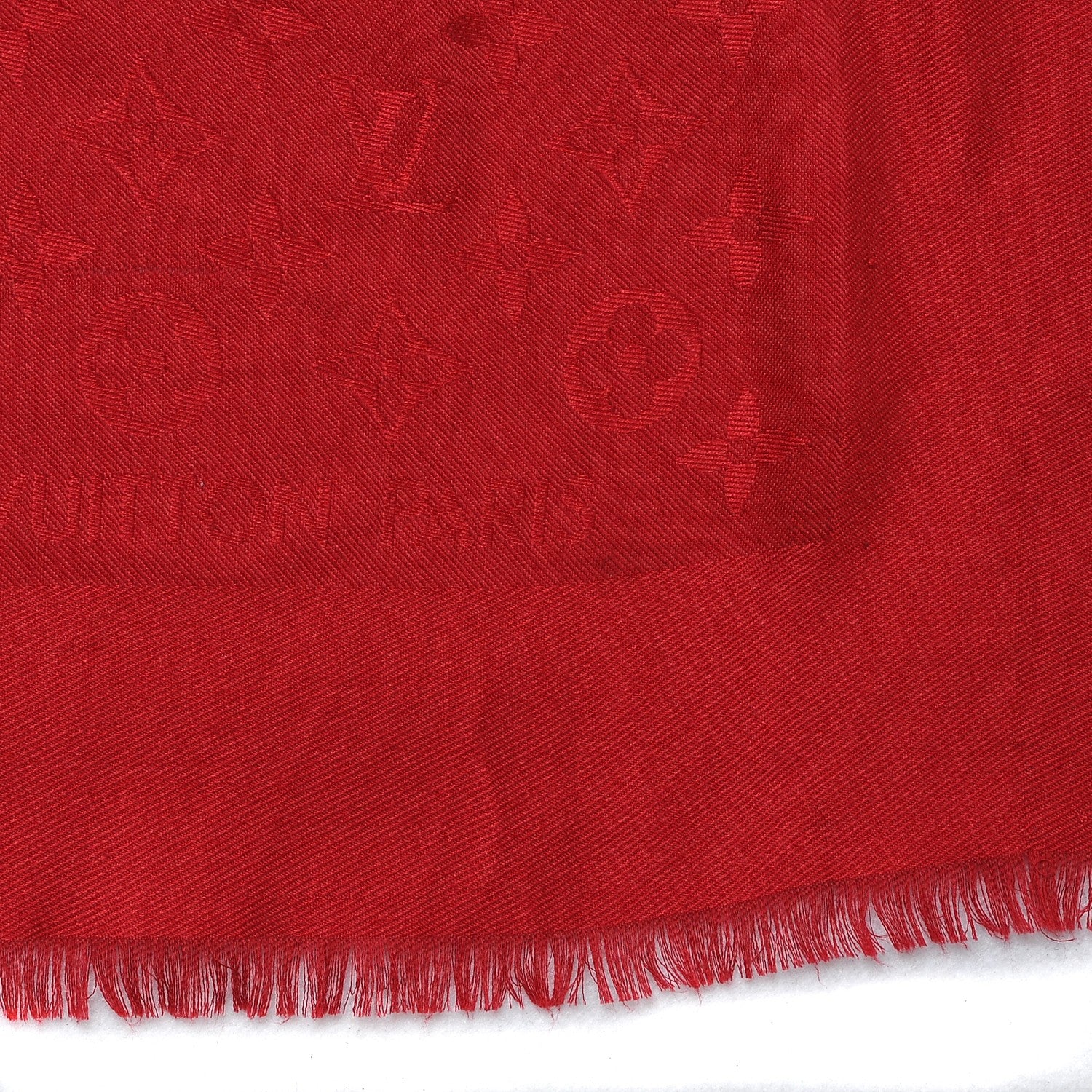 Louis Vuitton Silk Wool Monogram Shawl Pomme D'Amour 4 of 5