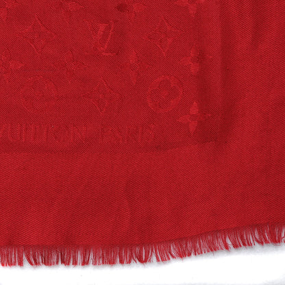 Louis Vuitton Silk Wool Monogram Shawl Pomme D'Amour 4 of 5