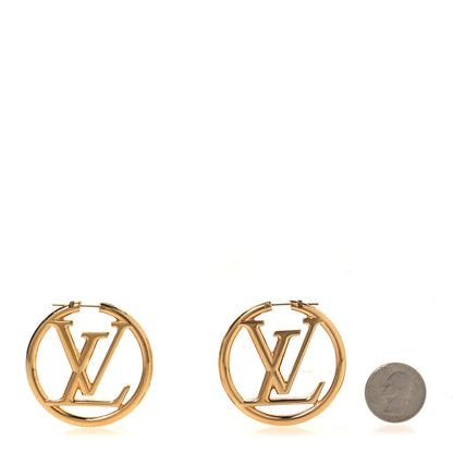 Louis Vuitton Metal Louise Hoop Earrings Gold 2 of 6