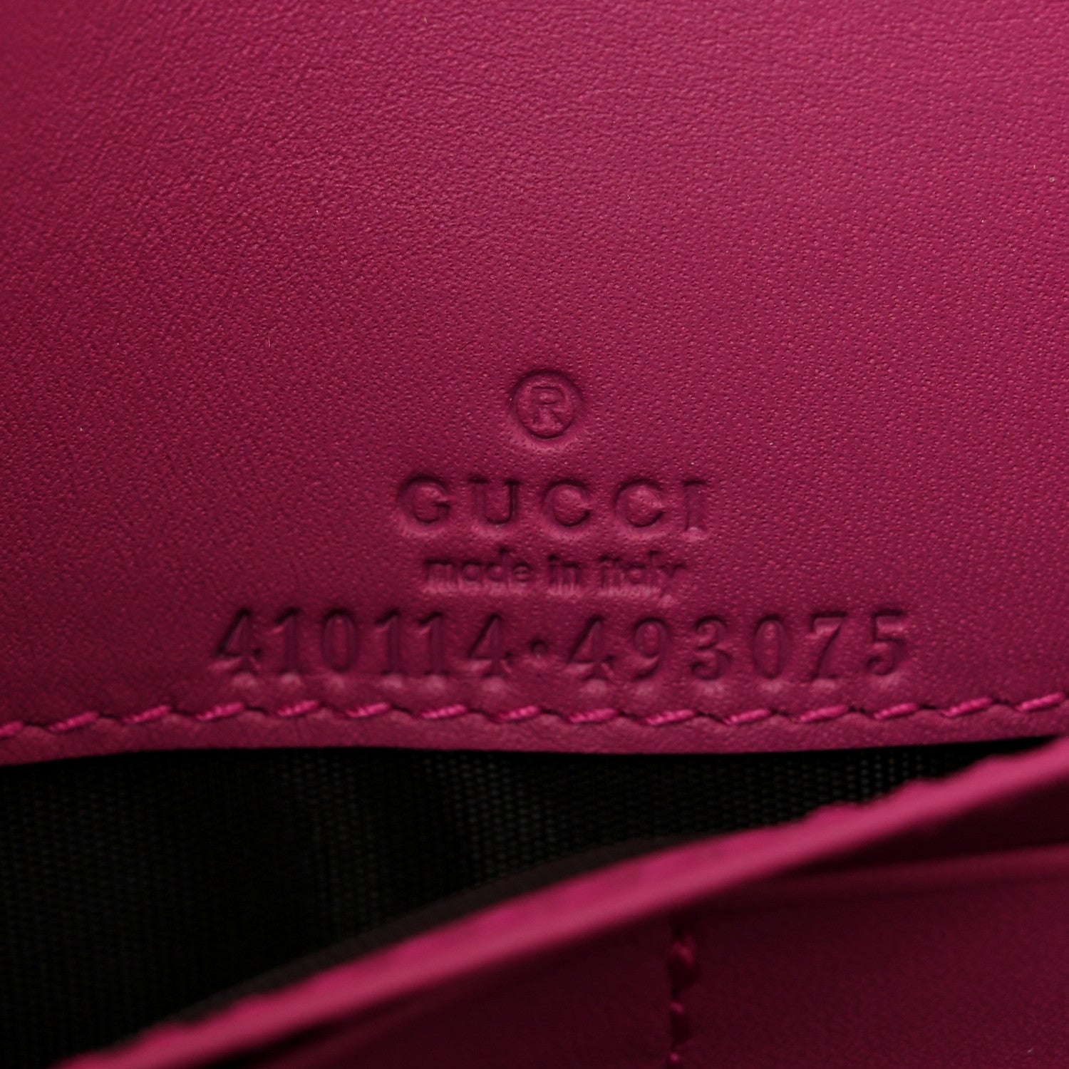 Gucci GG Supreme Monogram Moon Calfskin Chain Wallet Beige Ebony Hibiscus Red New Rosette 6 of 9