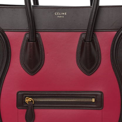 Celine Satin Calfskin Mini Tri-Color Luggage Purple Orchid 8 of 13