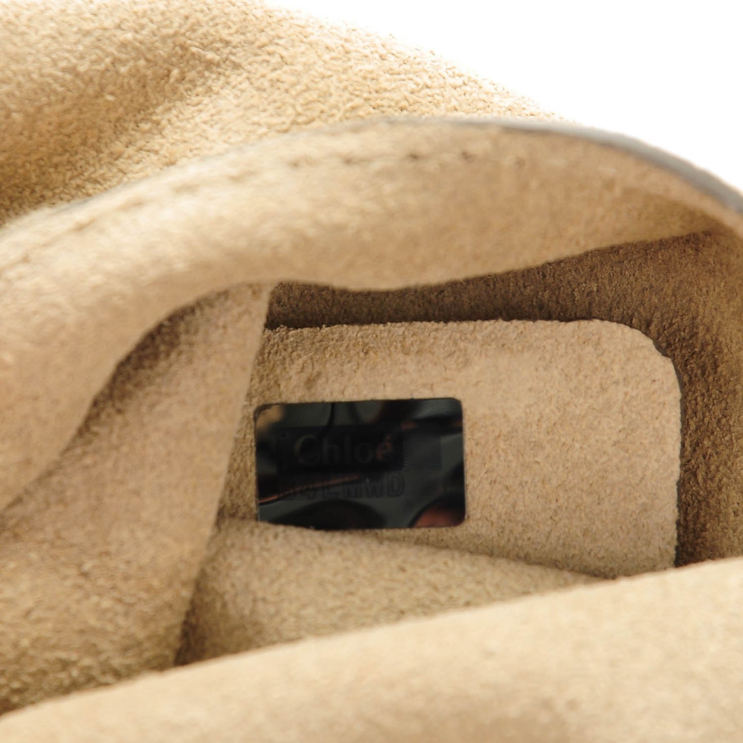 Suede Calfskin Small Faye Shoulder Bag Motty Grey