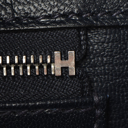 Hermes Ostrich Horseshoe Birkin 25 Gris Agate Bleu Marine 20 of 43