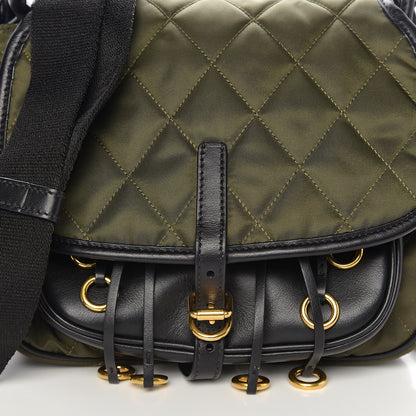 Prada Nylon Calf Quilted Corsaire Bag Militare Black 8 of 8