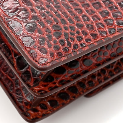 Saint Laurent Calfskin Crocodile Embossed Medium Monogram Sunset Amber 12 of 12