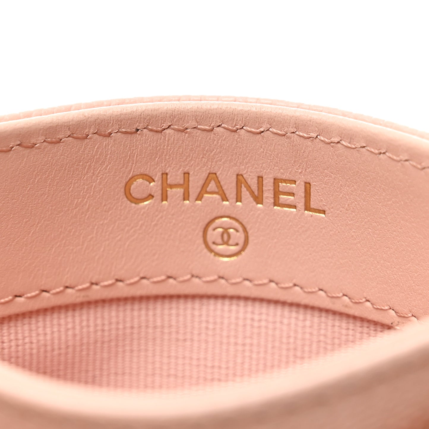 Caviar Quilted Card Holder Light Pink