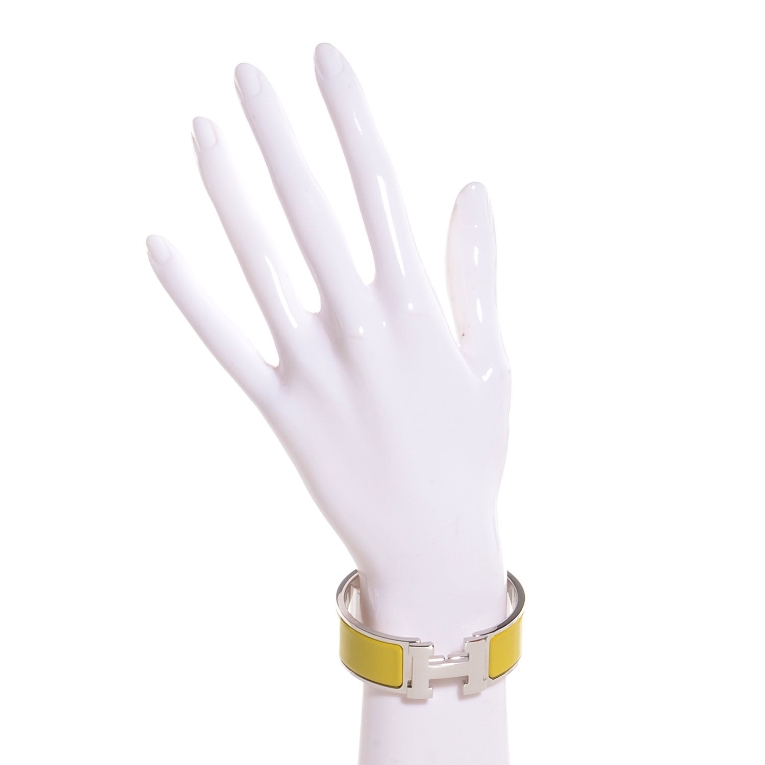 Hermes Enamel Clic Clac H Wide Bracelet PM Chartreuse 2 of 5