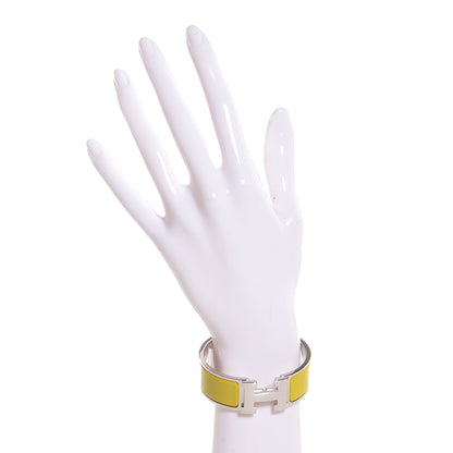 Hermes Enamel Clic Clac H Wide Bracelet PM Chartreuse 2 of 5