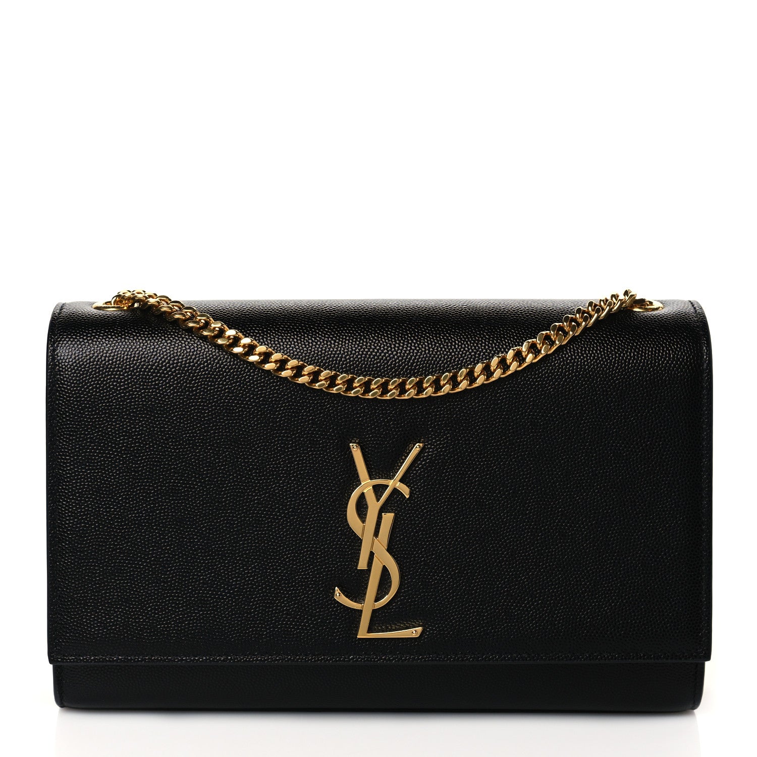 Saint Laurent Grain De Poudre Medium Classic Monogram Kate Satchel Black 1 of 9