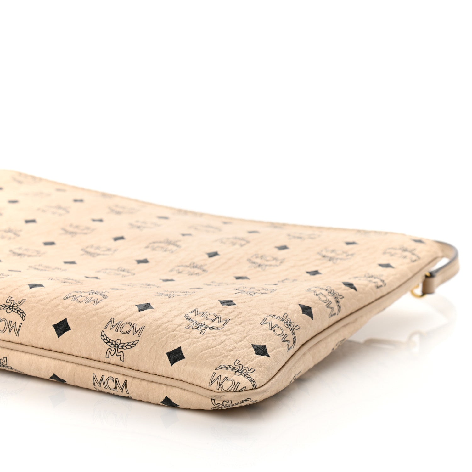 MCM Visetos Original Medium Pouch Beige 10 of 10