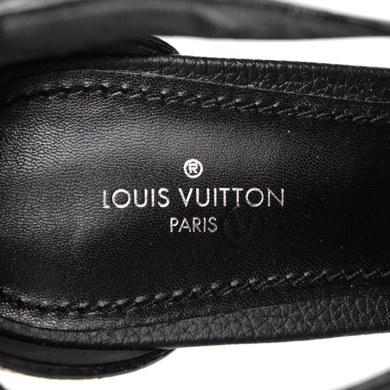 Louis Vuitton Grained Calfskin Horizon Platform Sandals 39 Black 9 of 9