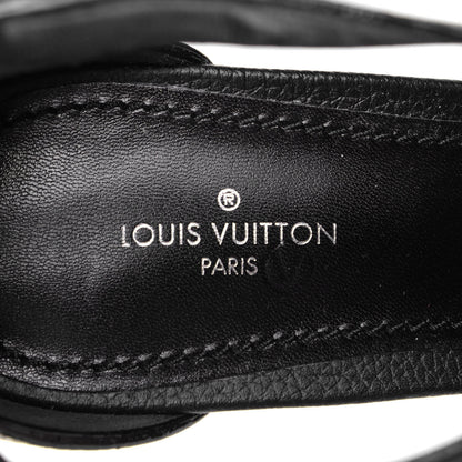 Louis Vuitton Grained Calfskin Horizon Platform Sandals 39 Black 9 of 9