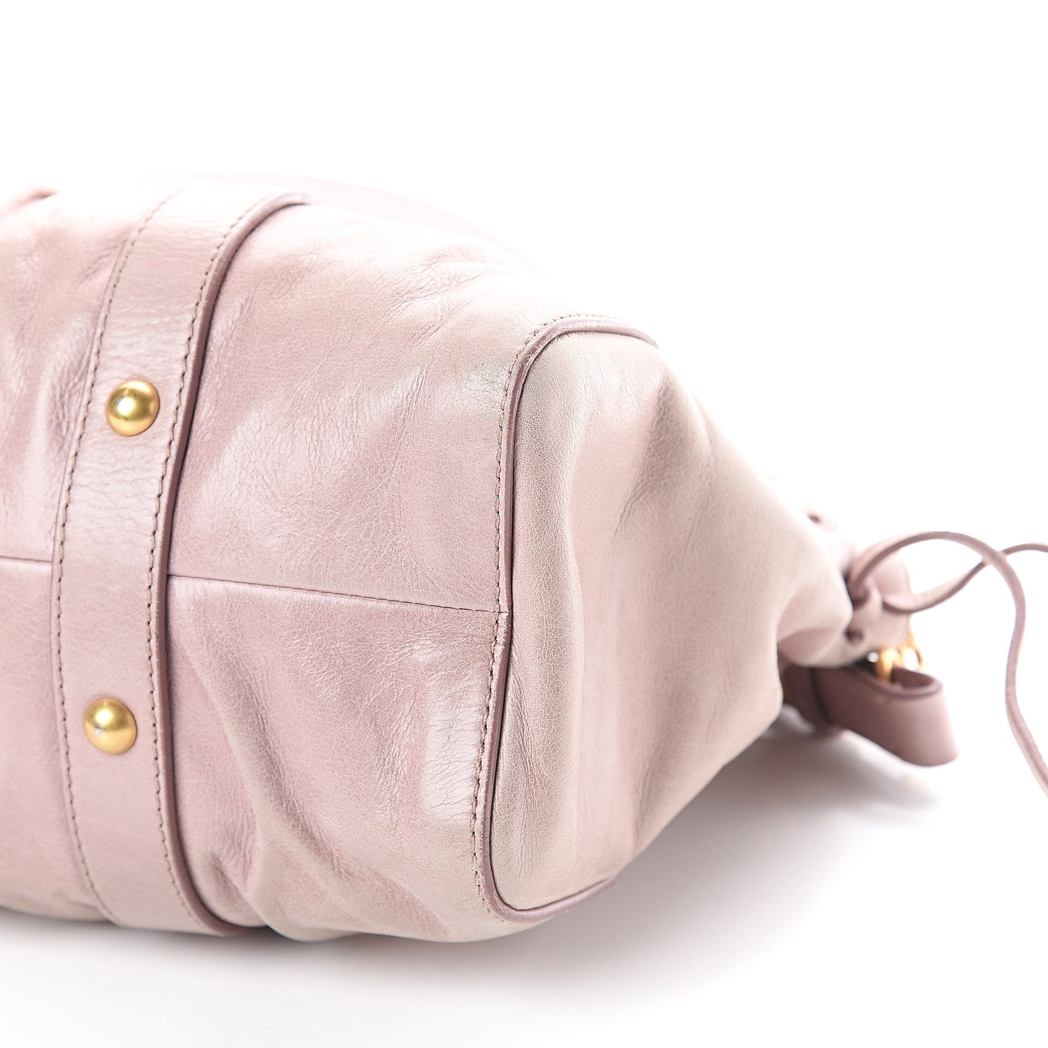 Miu Miu Vitello Lux Gathered Tote Mughetto 8 of 8